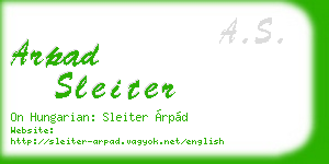 arpad sleiter business card